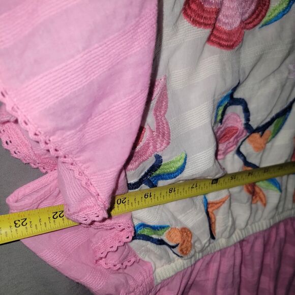 Cato Girly Pink Embroidered Blouse Plus Size 22/24 Whimsical Unique Comfortable - Picture 7 of 10